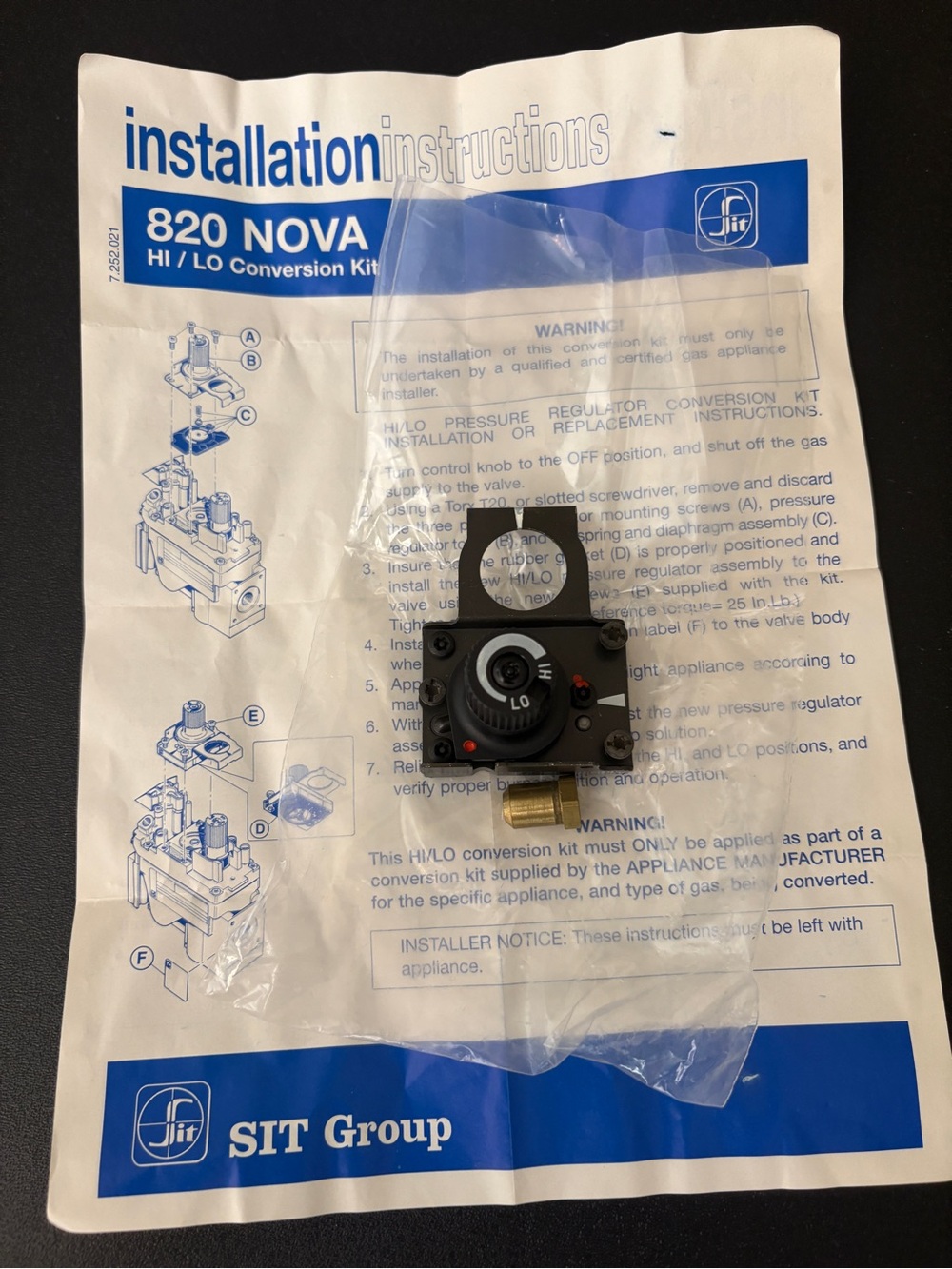 NEW SIT OEM SIT Gas Regulator - LP 0907204